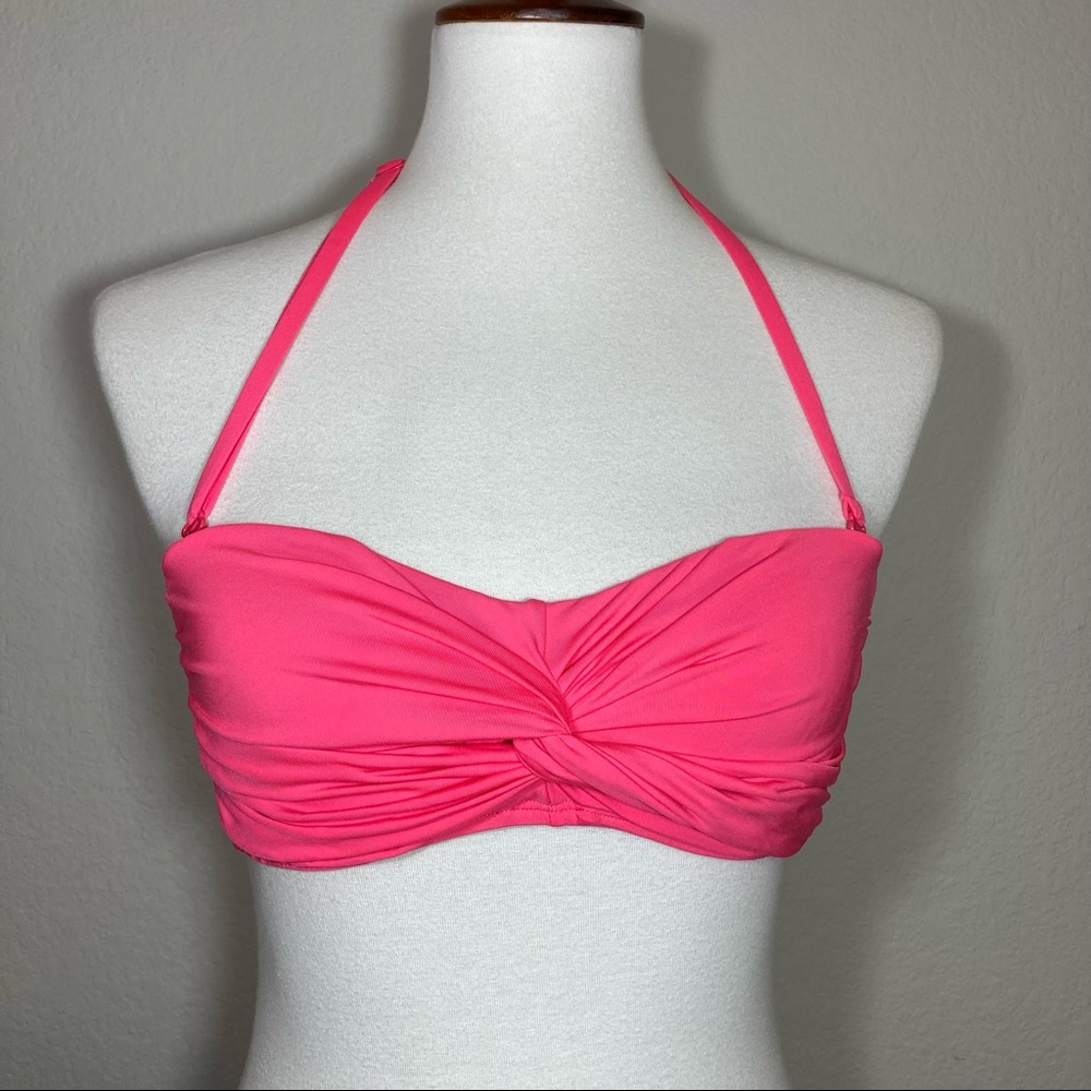 COLE OF CALIFORNIA Twisted Front Hot Pink Bikini Swim Top Size Small
